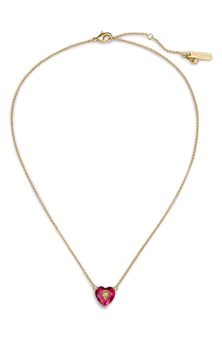 Kurt Geiger London Crystal Heart Pendant Necklace, Alternate, color, Gold/ Pink