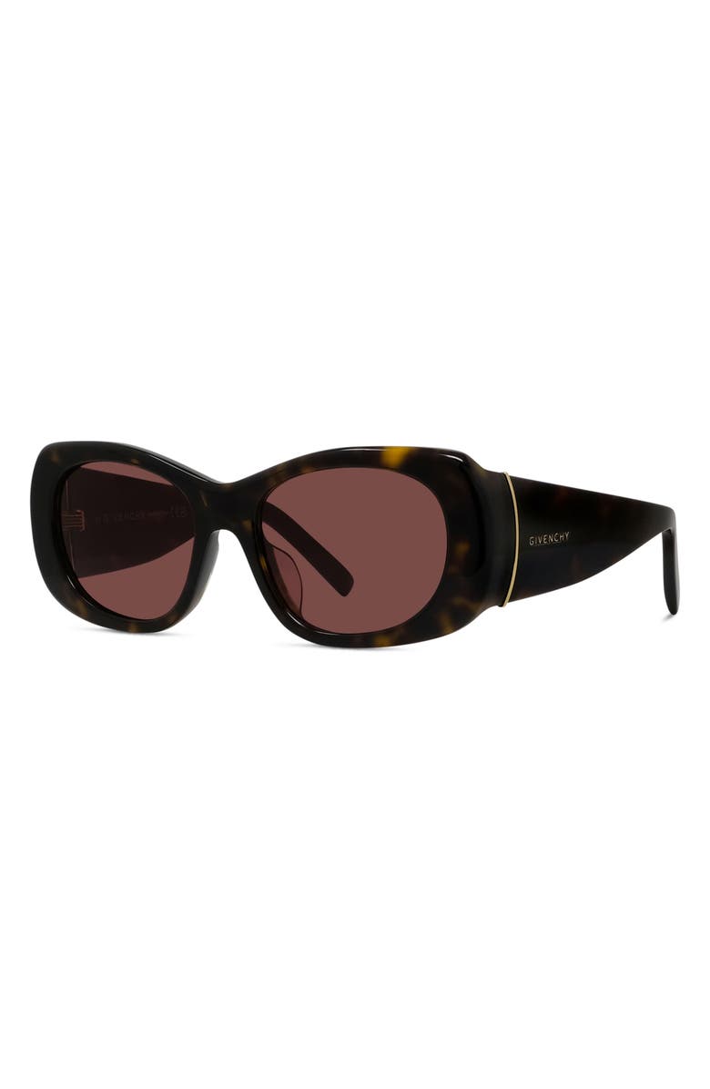 Givenchy 53mm Geometric Sunglasses, Alternate, color, Dark Havana / Bordeaux