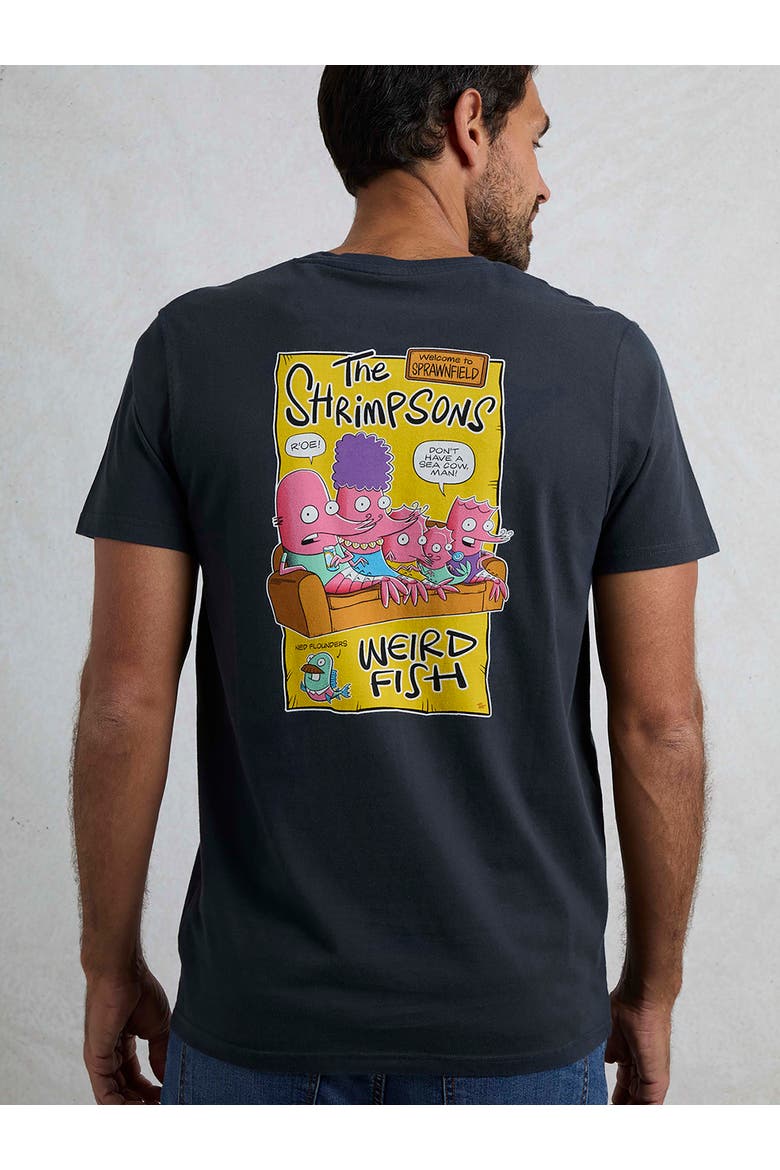 Shrimpsons Back Print Artist T-Shirt, Alternate, color, Navy