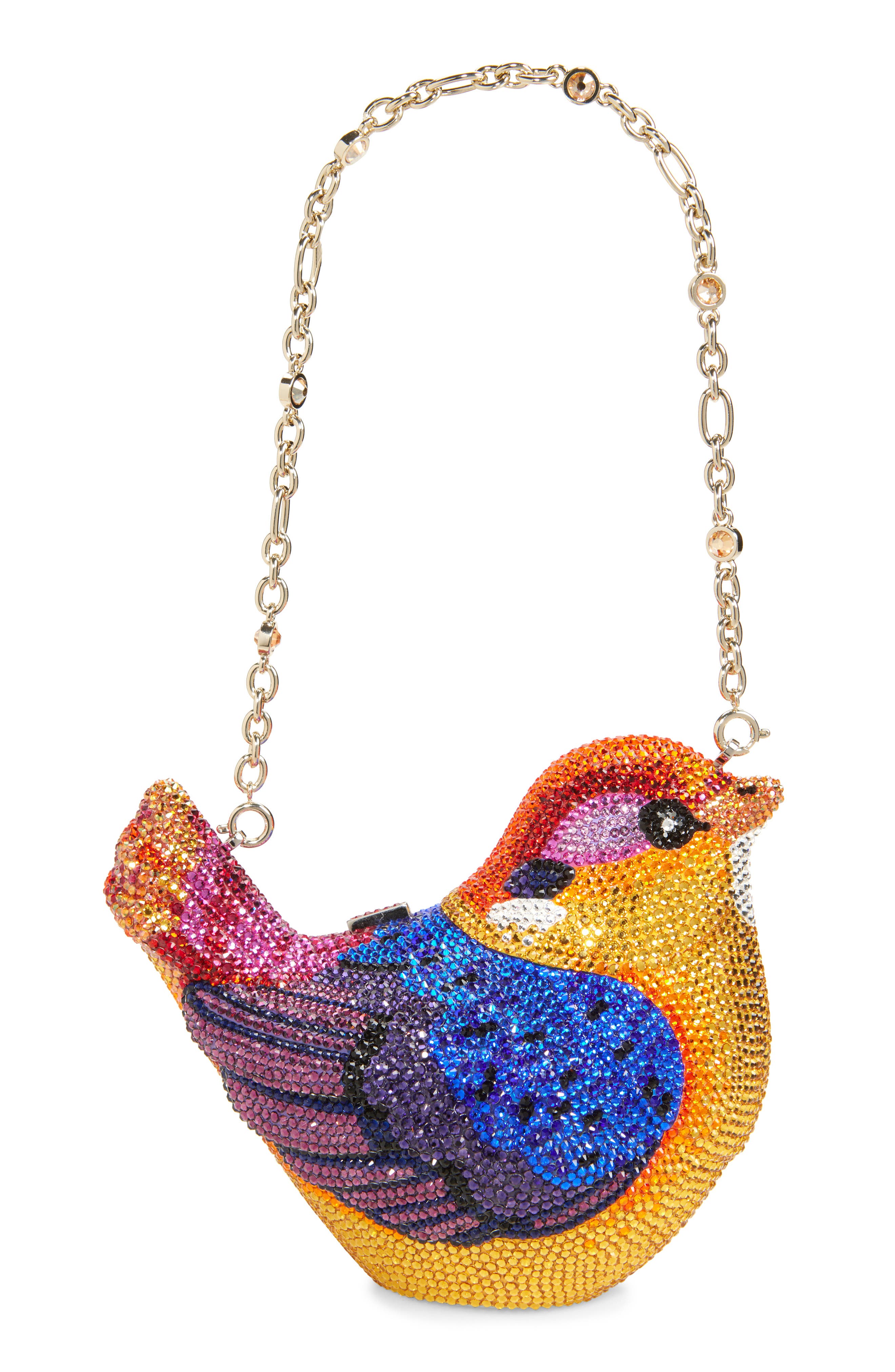 Judith Leiber Bird Kingfisher Crystal Embellished Clutch, Alternate, color, 