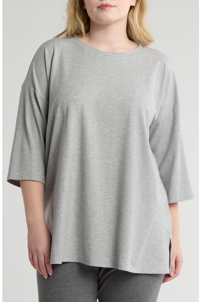 Crewneck Longline Boxy Top, Main, color, DARK PEARL