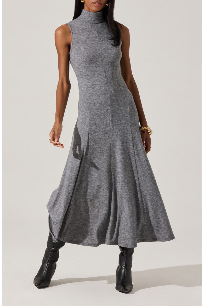 Haylie Turtleneck Knit Dress, Main, color, GREY