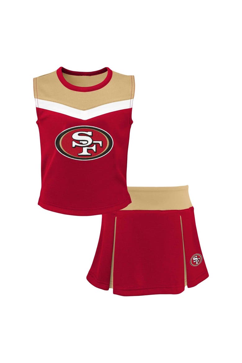 Girls Youth Scarlet San Francisco 49ers Spirit Two-Piece Cheerleader Set, Alternate, color, Scarlet