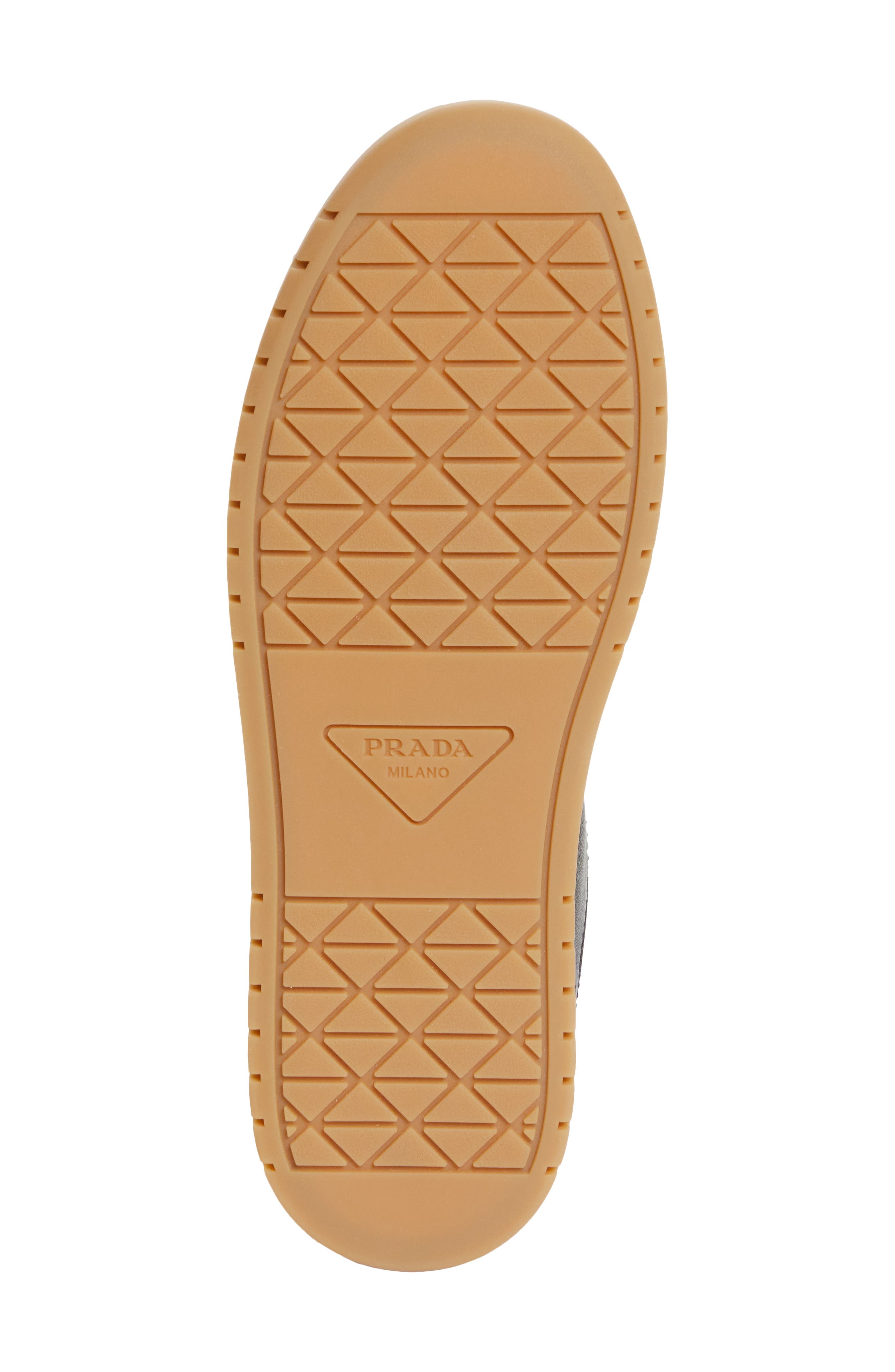 Prada Downtown Leather Sneaker, Alternate, color, Nero