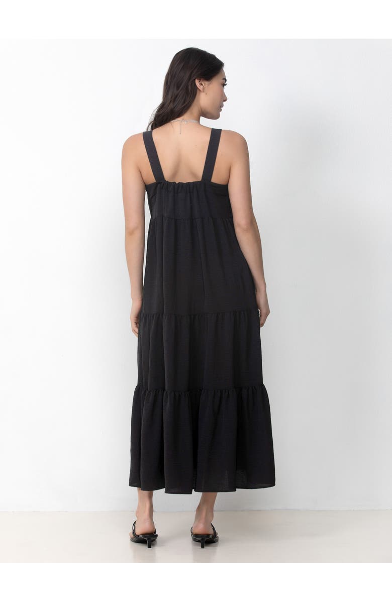 Single Stitch Tiered Maxi Dress, Alternate, color, Black