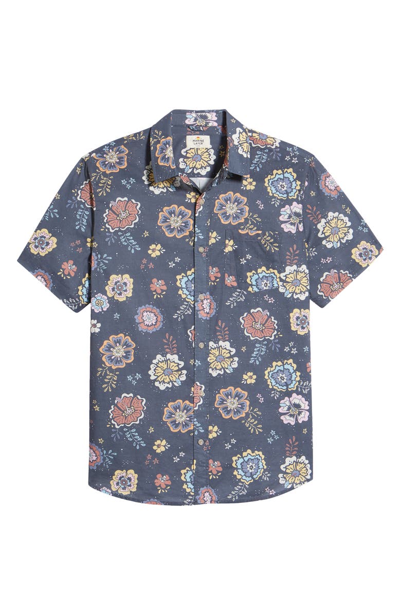 Marine Layer Men's Floral Print Short Sleeve Button-Up Shirt, Alternate, color, 