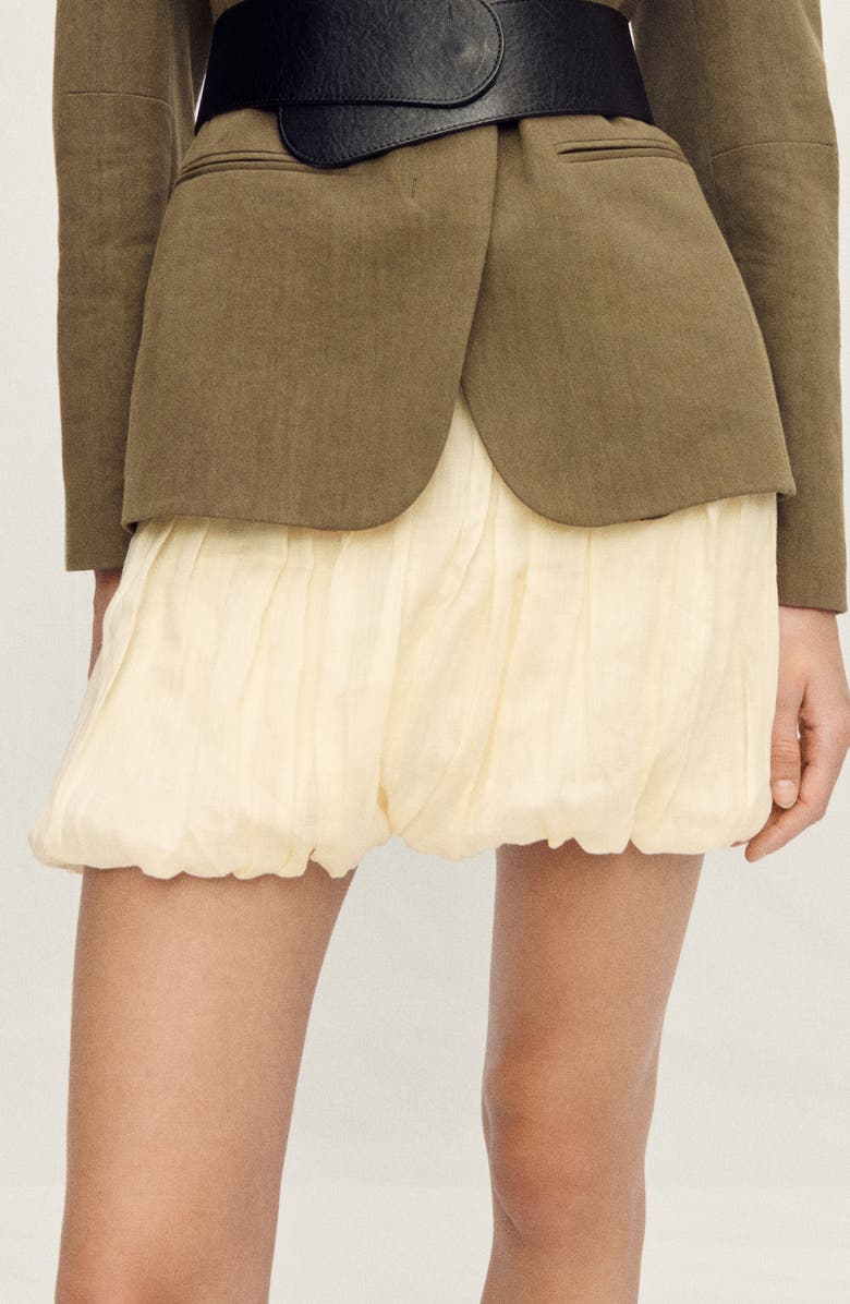 MANGO Balloon Effect Miniskirt, Main, color, Ecru