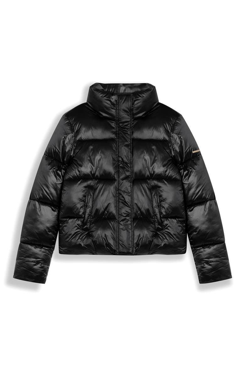 Coco-El Water Resistant Crop Puffer Jacket, Alternate, color, BLACK