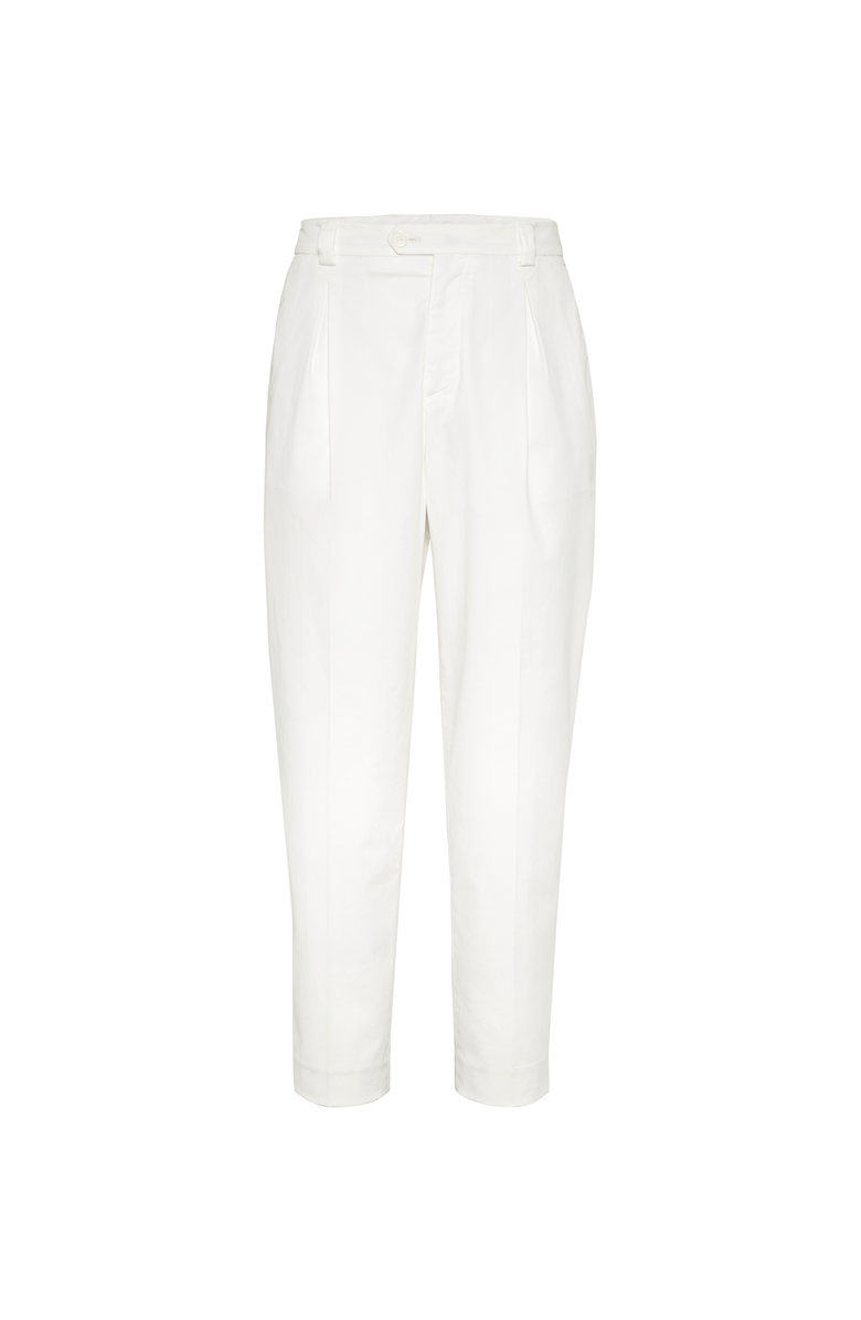 Brunello Cucinelli Comfort gabardine trousers, Main, color, Snow