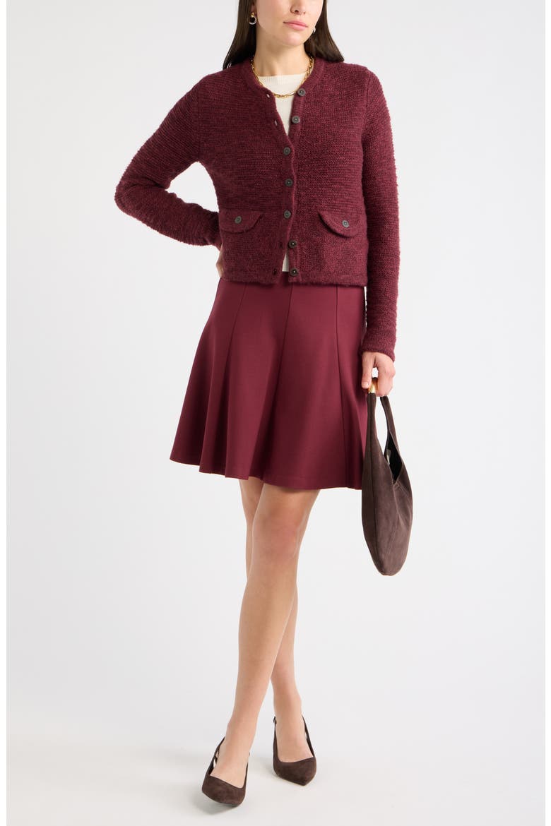 Marled Cardigan Sweater Jacket, Alternate, color, BURGUNDY LONDON