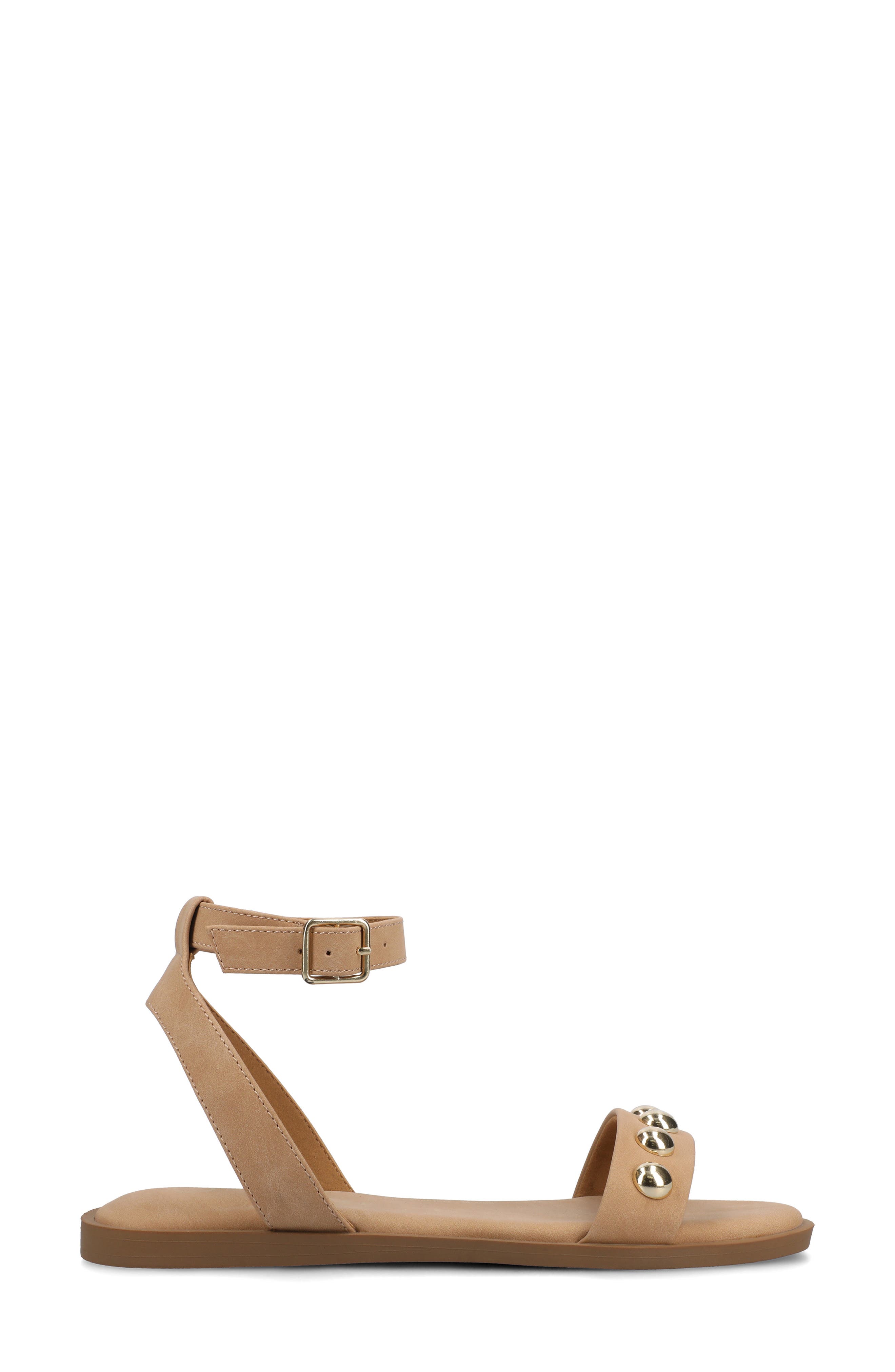 Primrose Studded Sandal, Alternate, color, TAN NUBUCK