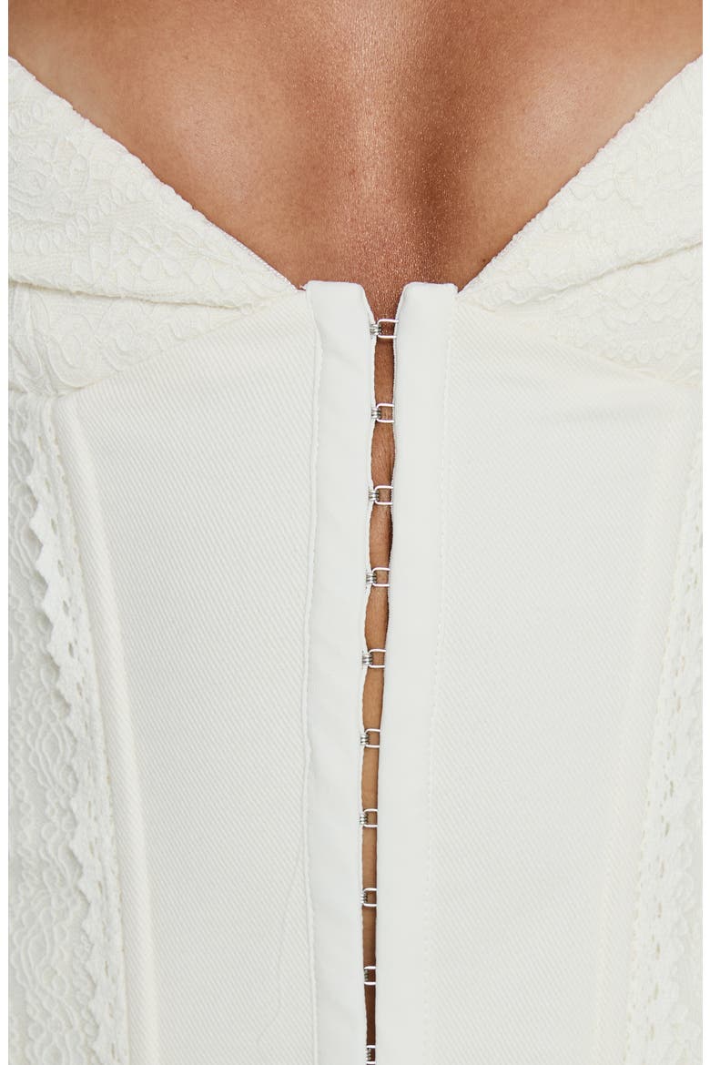 Francee Lace Corset Top, Alternate, color, CREAM