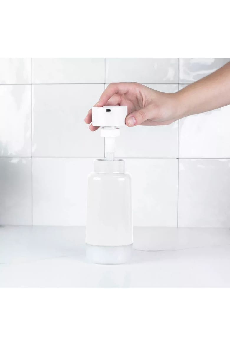 Durable Refillable Kitchen Bathroom Soap Dispenser Organizer with Pump, 17 oz, Alternate, color, White