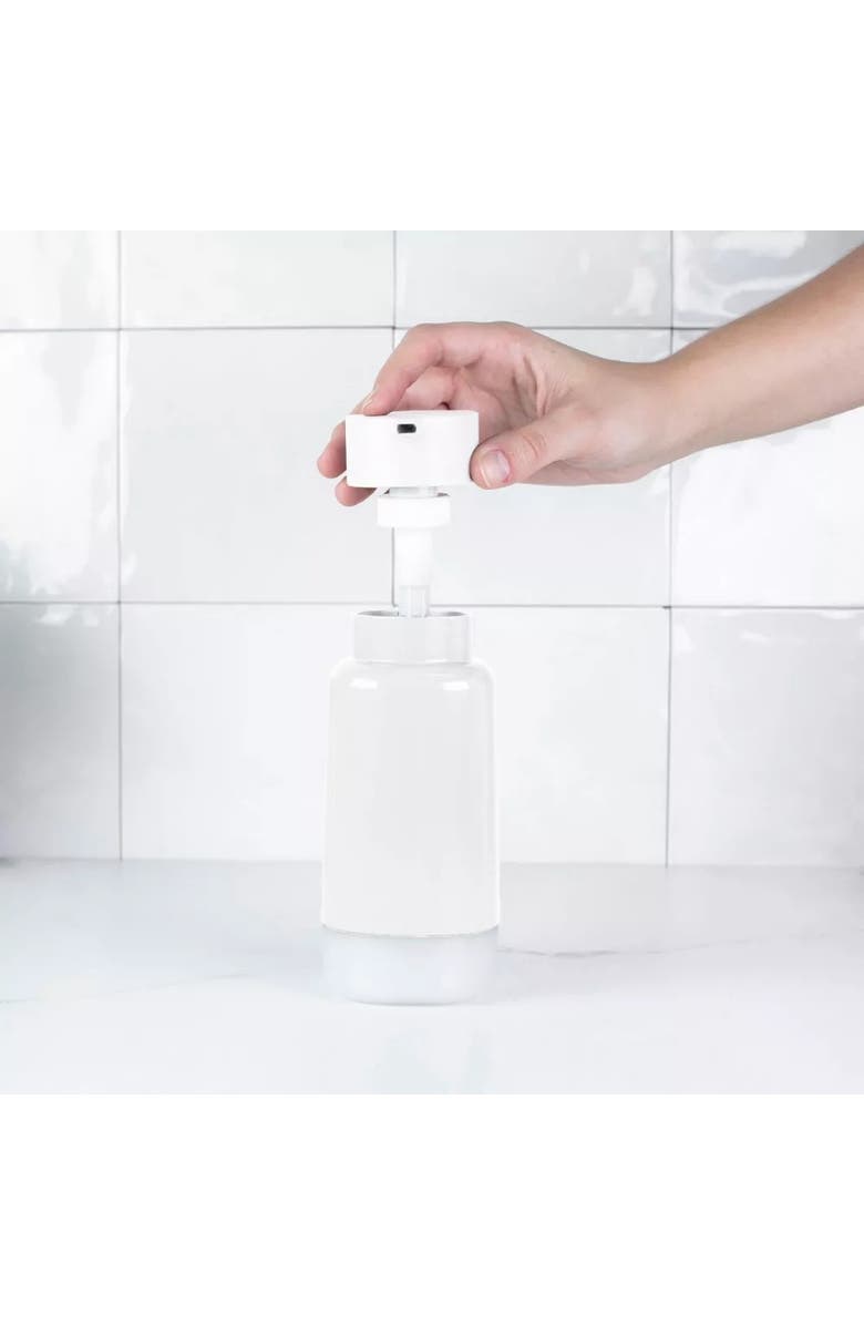 OU Durable Refillable Kitchen Bathroom Soap Dispenser Organizer with Pump, 17 oz, Alternate, color, White