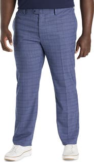 Oak Hill by DXL Big & Tall Waist-Relaxer Plaid Flat-Front Dress Pants