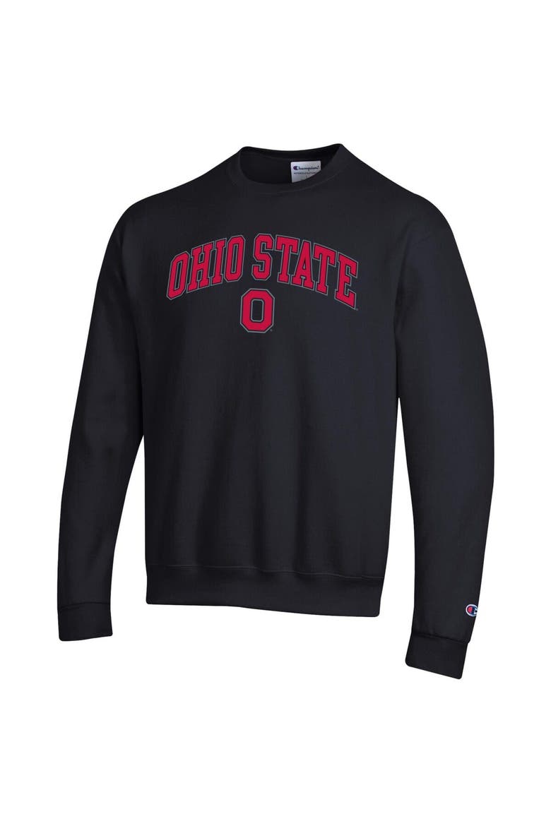 Men's Champion  Black Ohio State Buckeyes Arch Over Logo Pullover Sweatshirt, Alternate, color, Black