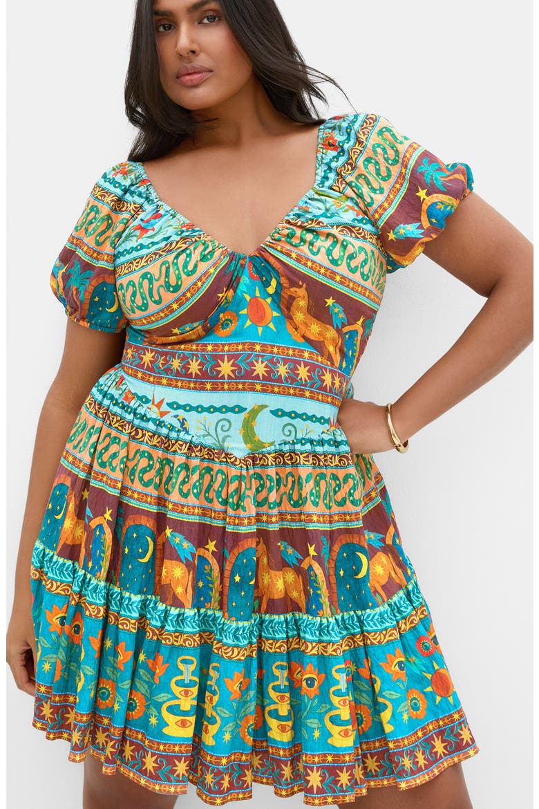 Amaria Print Flare Dress, Alternate, color, PARADISO