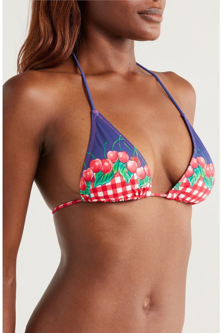 Triangle Bikini Top, Alternate, color, RED