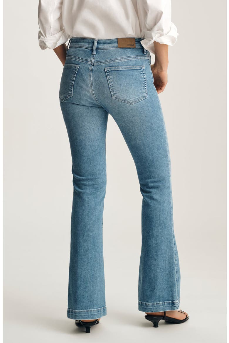 Sydney Mid Rise Flare Jeans, Alternate, color, MID BLUE FEATHER BLUE