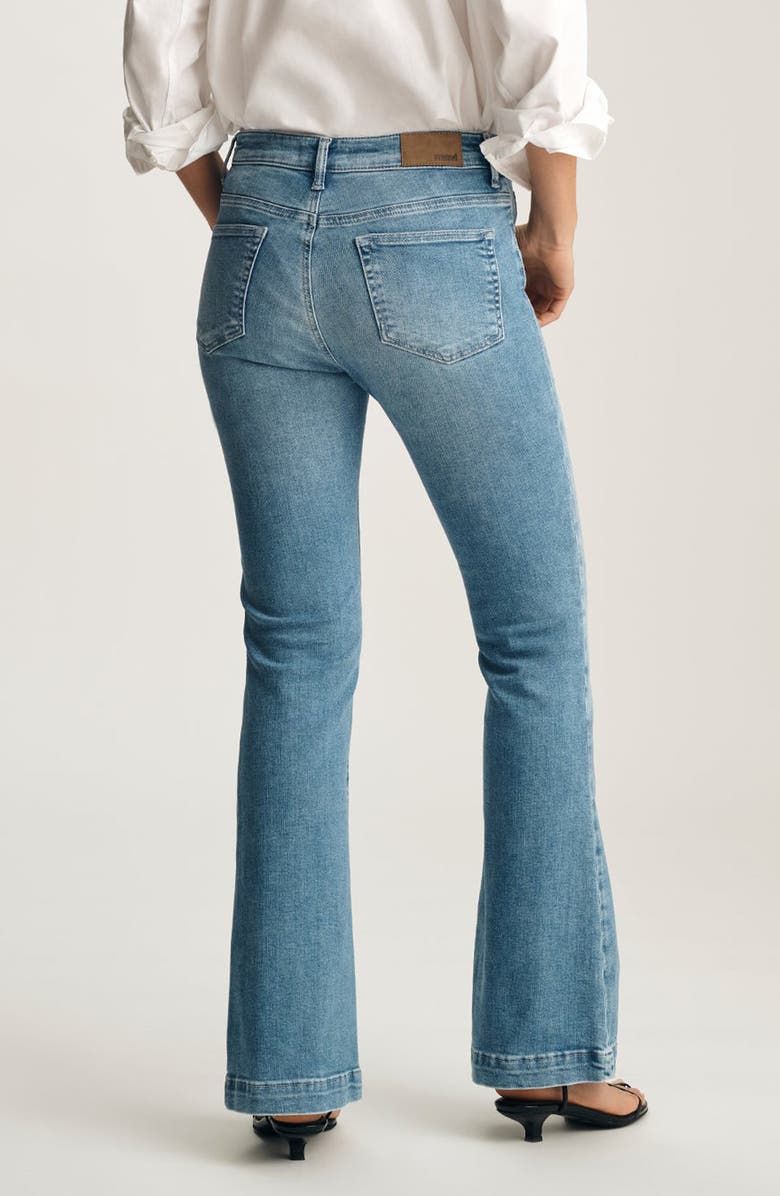 Mavi Jeans Sydney Mid Rise Flare Jeans, Alternate, color, Mid Blue Feather Blue