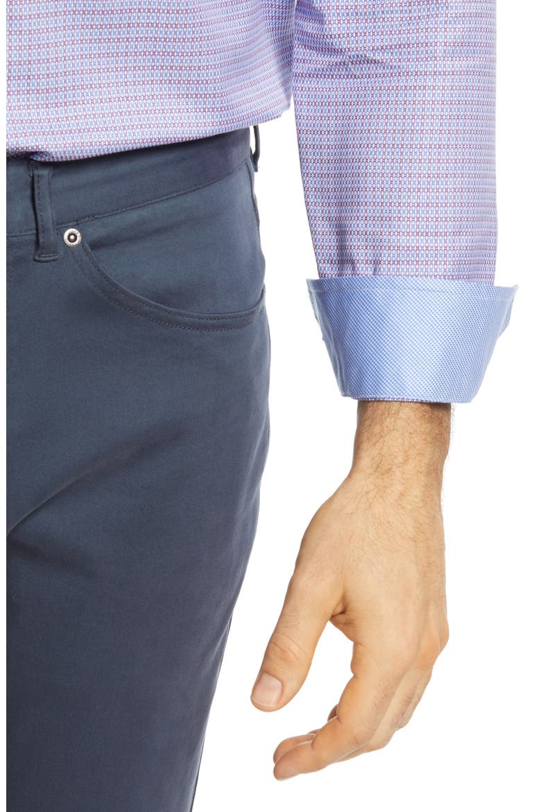 Geometric Button-Up Shirt, Alternate, color, PURPLE/ BLUE