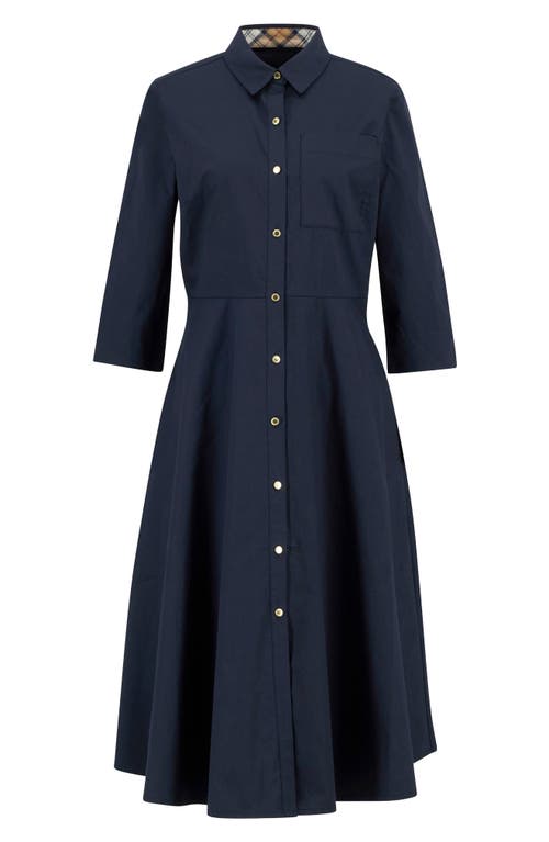 Barbour Waxed Saffron Midi Dress In Blue