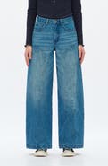 Bayeas High Waist Embroidered Detail Wide Leg Jeans