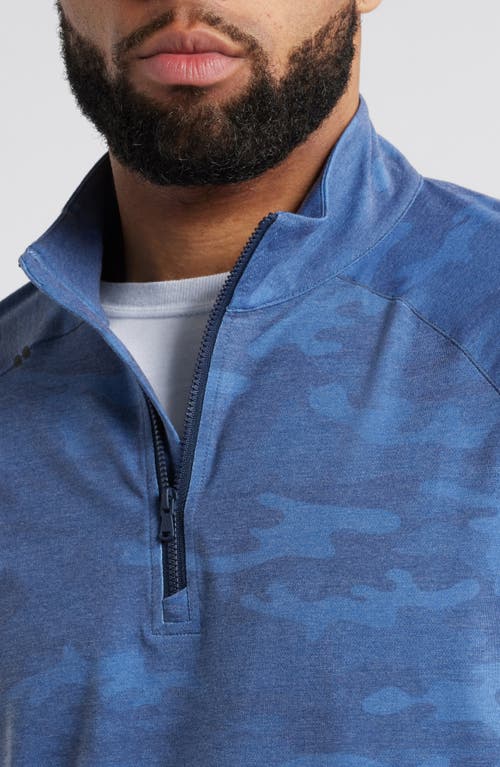 Johnnie-o Patton Camo Half Zip Pullover In Navy