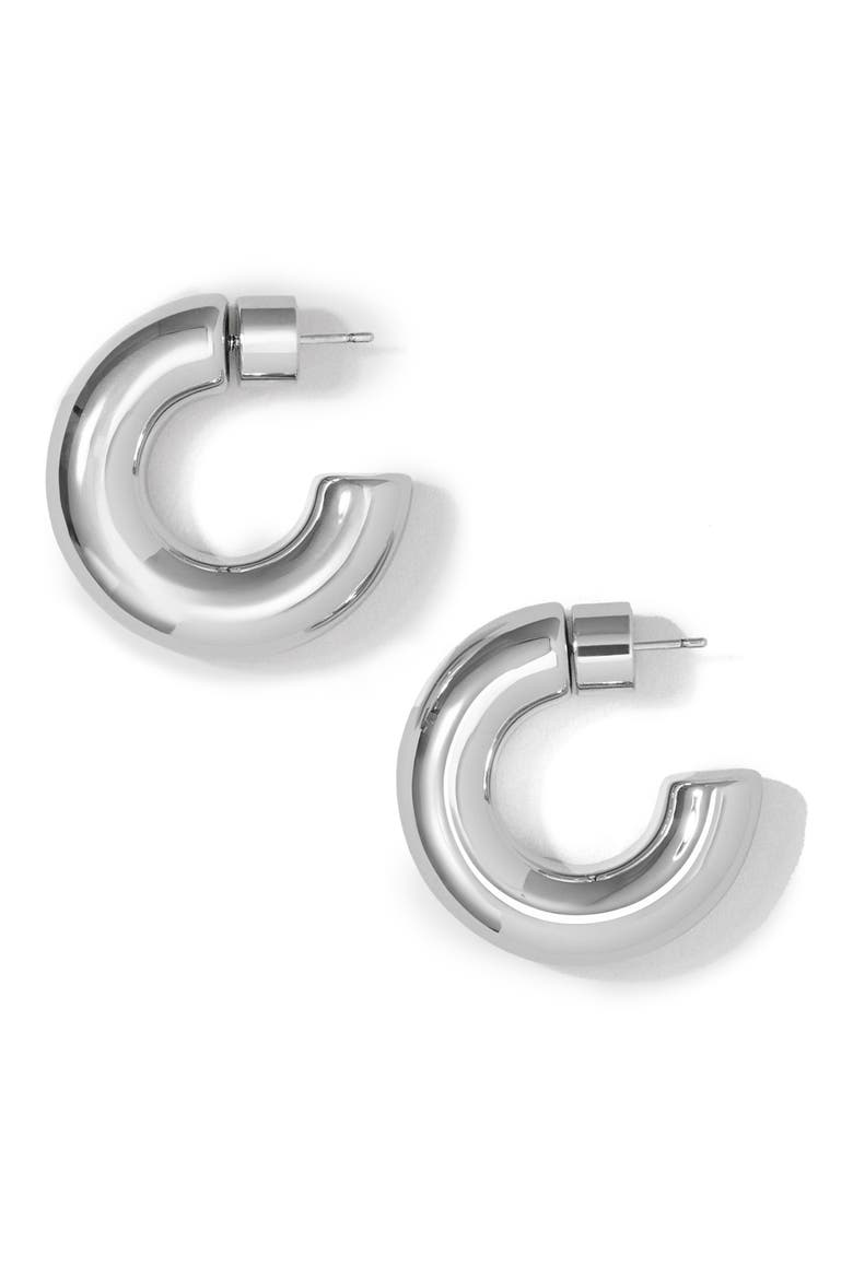Jamma Mini Hoops, Main, color, SILVER