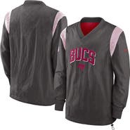Nike Men's Nike Pewter Tampa Bay Buccaneers Sideline Athletic Stack V-Neck Pullover Windshirt Jacket