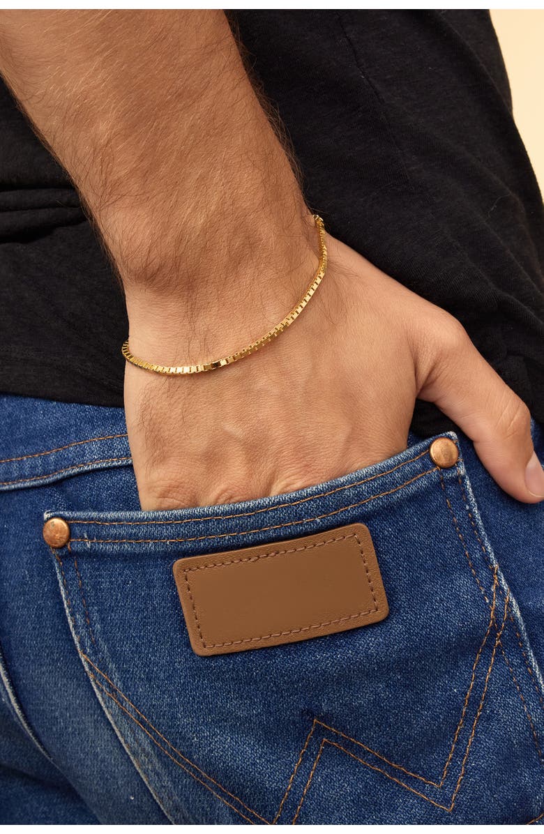 Oradina 14K Gold Bodega Box Bracelet, Alternate, color, Yellow Gold