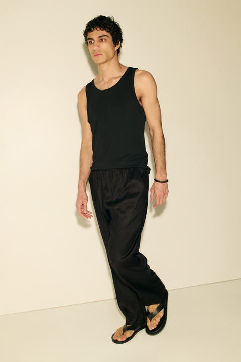 Easy Care Loose Fit Linen-blend Trousers