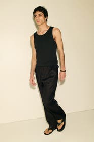H&M Easy Care Loose Fit Linen-blend Trousers