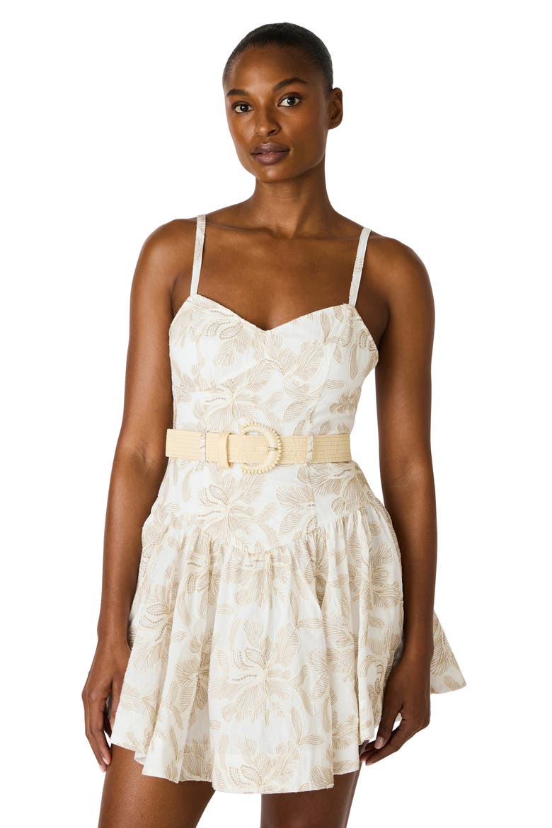 Kirsty Floral Appliqué Minidress, Alternate, color, BERMUDA BAY