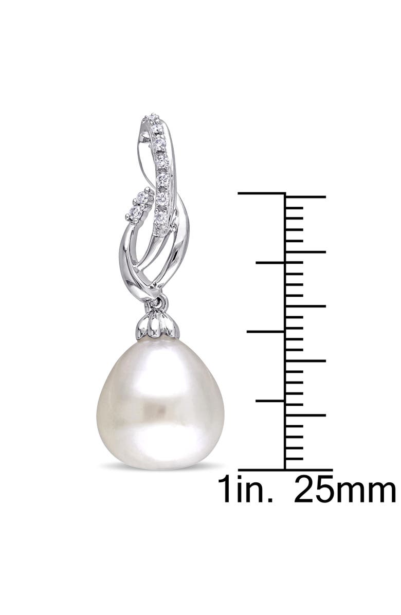 Julianna B. South Sea Pearl & Diamond Ribbon Drop Earrings 14k, Alternate, color, Cultured South Sea Pearl