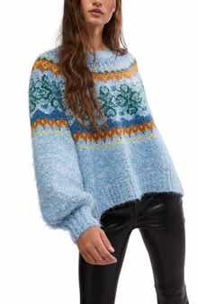 Free People Festive Frost Fair Isle Sweater