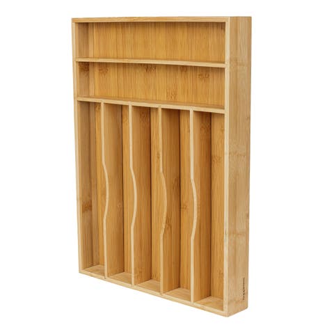 Hudson Modern Farmhouse Handcrafted  7-Slot Kitchen Drawer Organizer