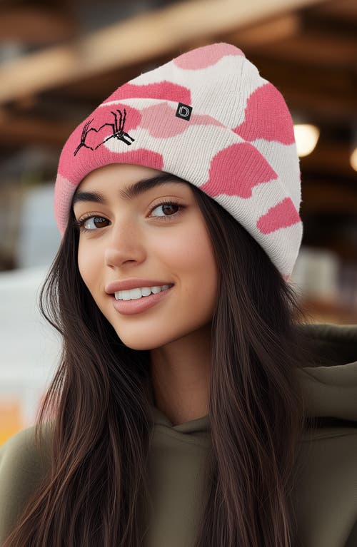 Dalix Heart Of Bones Beanie In Pink Camo
