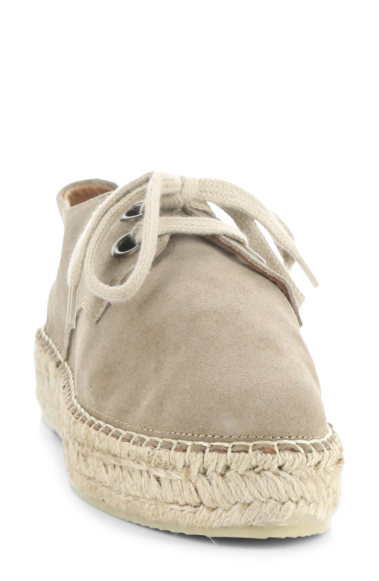 Fly London Lace-Up Espadrille Sneaker, Alternate, color, Beige Suede