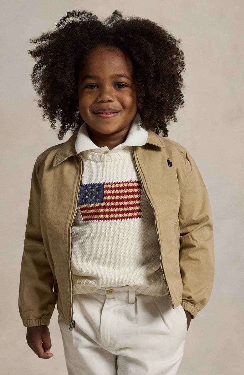 Polo Ralph Lauren Bayport Cotton Poplin Jacket, Boys, Alternate, color, Caf Tan