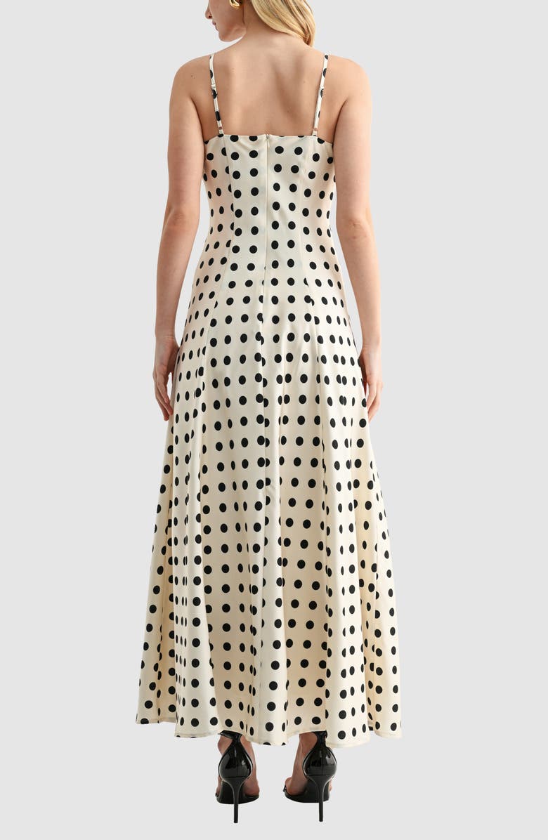 Lush Polka Dot Maxi Dress, Alternate, color, Cream Black Dot