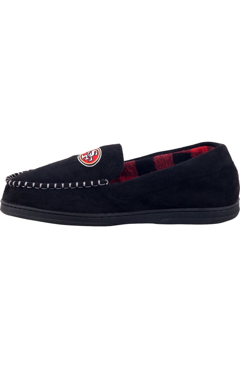 FOCO Men's FOCO San Francisco 49ers Team Logo Flannel Moccasin Slippers, Alternate, color,