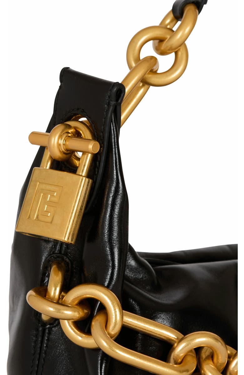 Balmain Sync Medium Bag In Calfskin Leather, Alternate, color,