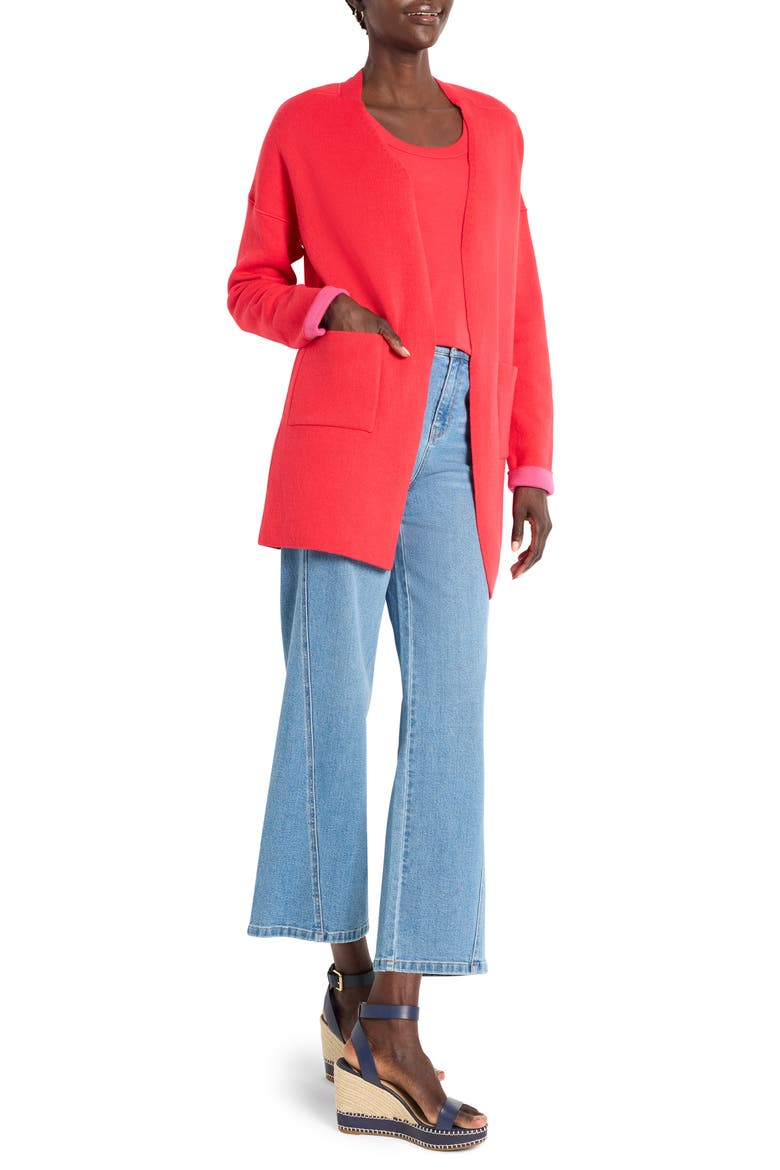 Sunset Breeze Patch Pocket Cardigan, Alternate, color, HAUTE RED