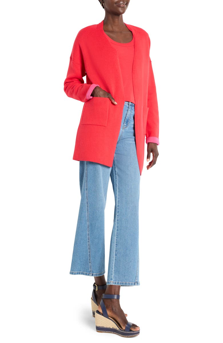 NIC+ZOE Sunset Breeze Patch Pocket Cardigan, Alternate, color, Haute Red