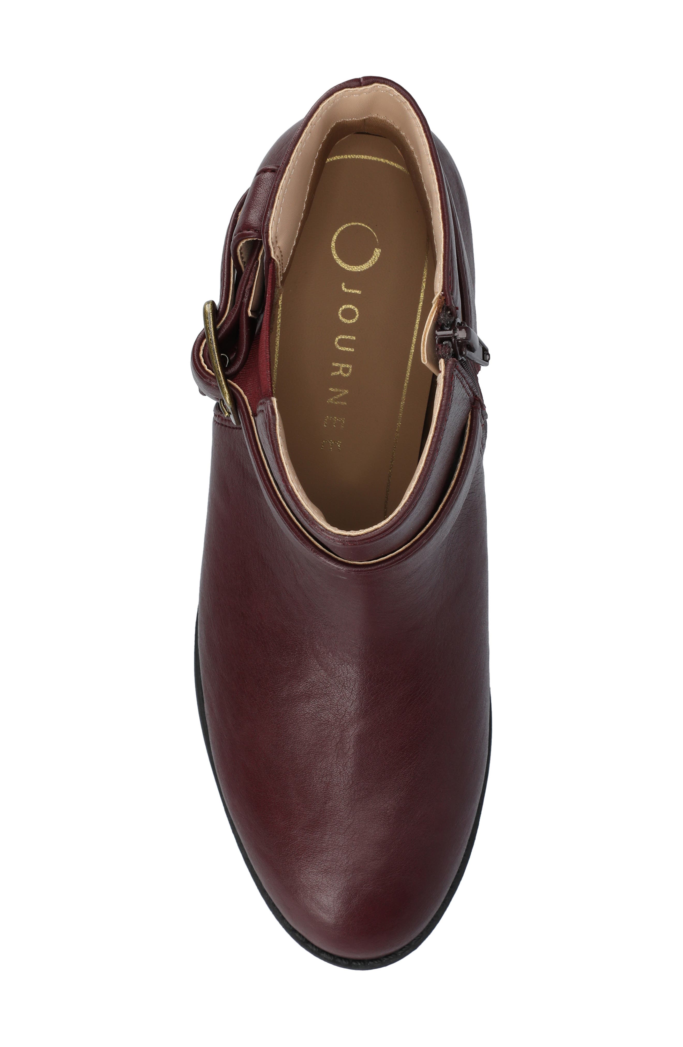 Journee Collection Devina Buckle Boot - Wide Width Available, Alternate, color, Oxblood
