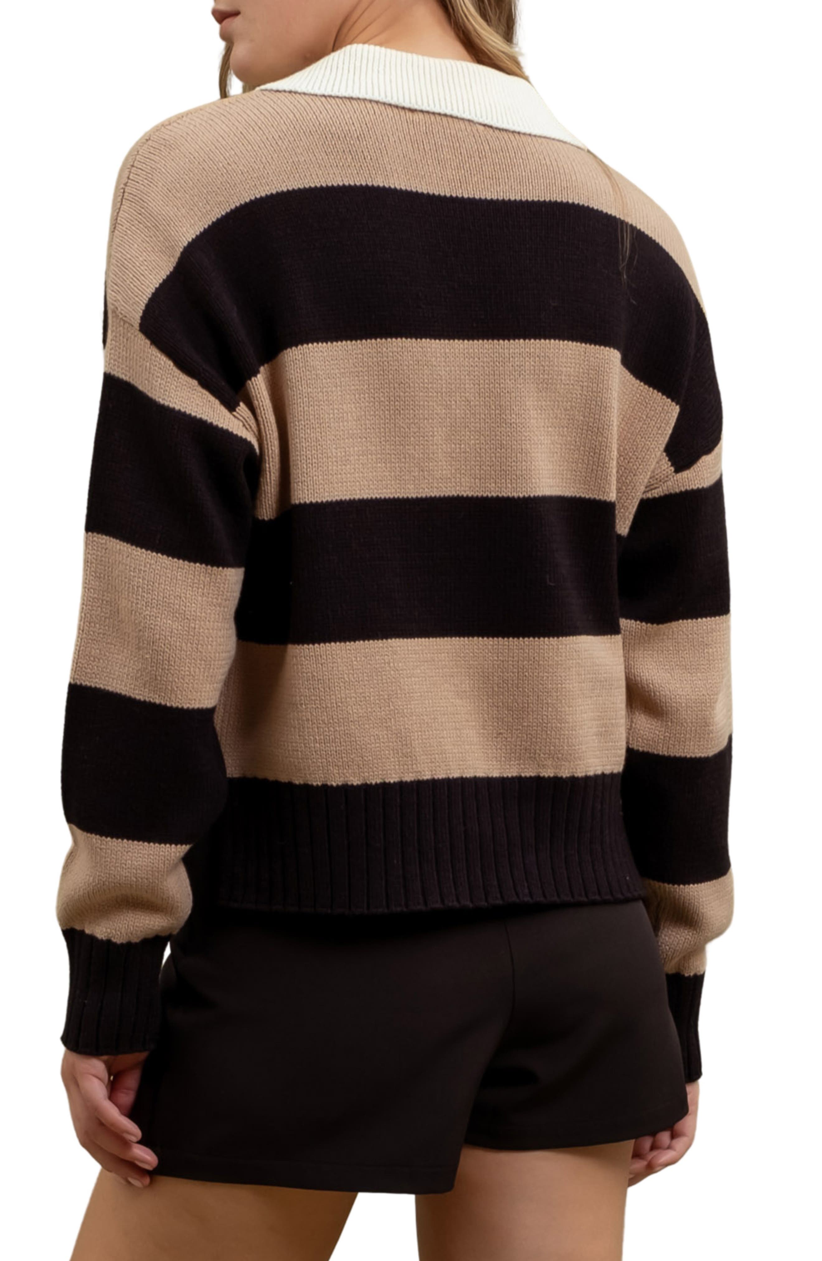 Stripe Polo Sweater - image 2