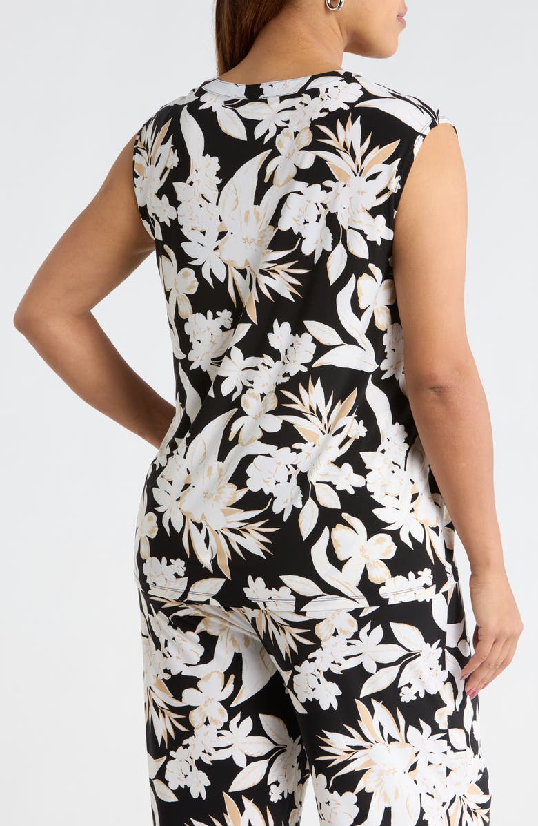 AK ANNE KLEIN Floral Sleeveless Knit Top, Alternate, color, Anne Black Multi