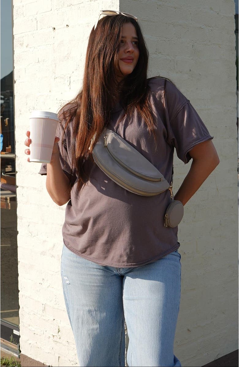 PinkBlush Cuffed Baggy Wide Leg Maternity Jeans, Alternate, color, 