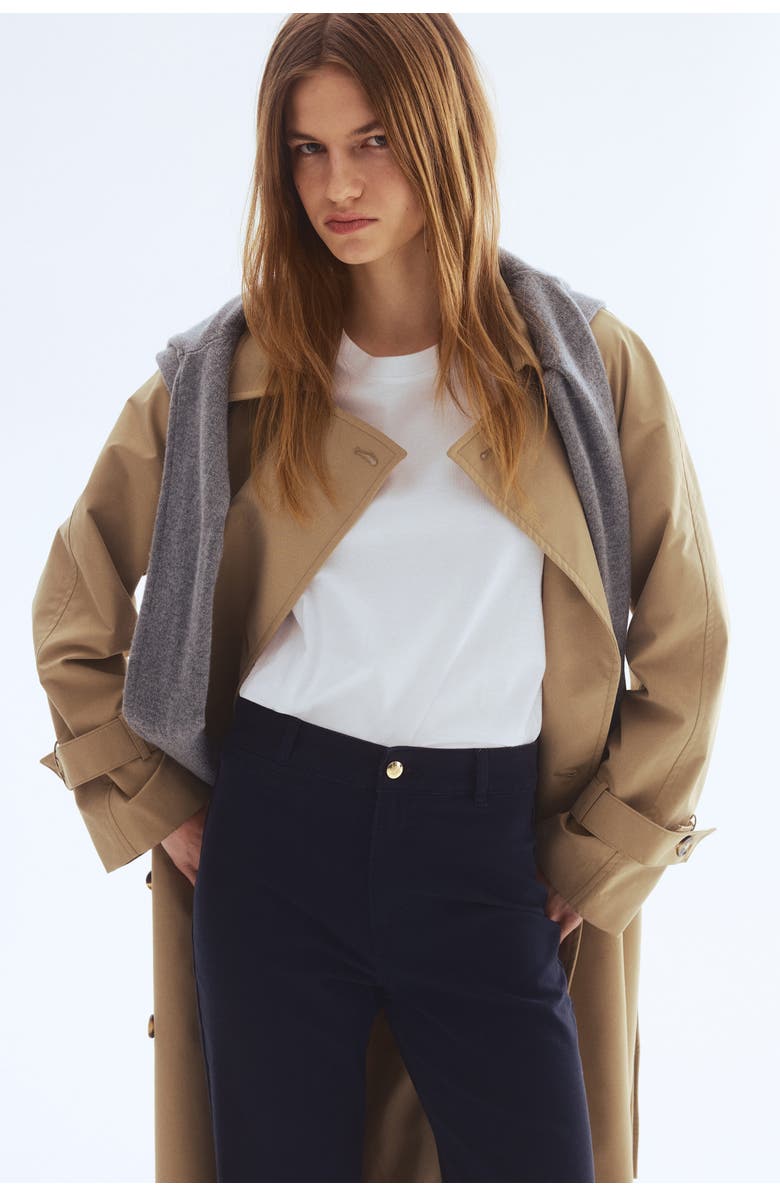 H&M Flared Canvas Trousers, Alternate, color, 